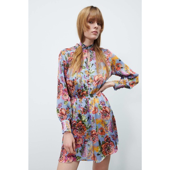 Zara Dresses & Skirts - ZARA Floral Mini Dress, XL